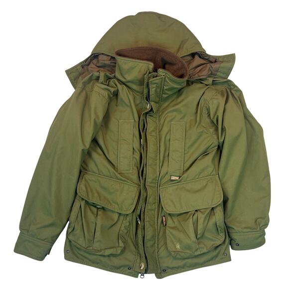 VTG Remington Hunting Jacket W172-89 Gore-Tex Removeable Hood Dbl Zipper Sz L - Picture 1 of 12